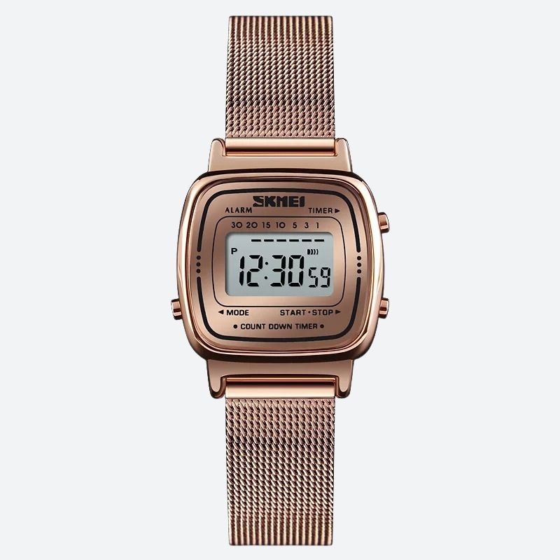 Montre Digitale Femme au Cadran Carré Métallisé - vue 1 - Montrelio