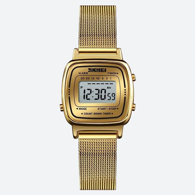 Montre Digitale Femme au Cadran Carré Métallisé - vue 2 - Montrelio
