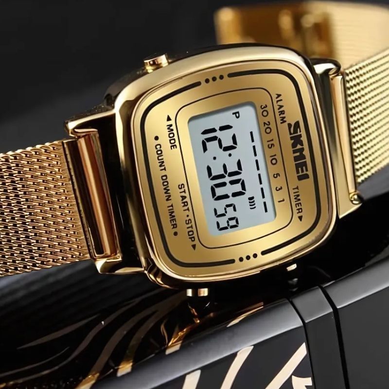 Montre Digitale Femme au Cadran Carré Métallisé - vue 3 - Montrelio