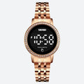 Montre Digitale Femme au Style Rétro-Chic Métallisé - vue 1 - Montrelio