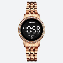 Montre Digitale Femme au Style Rétro-Chic Métallisé