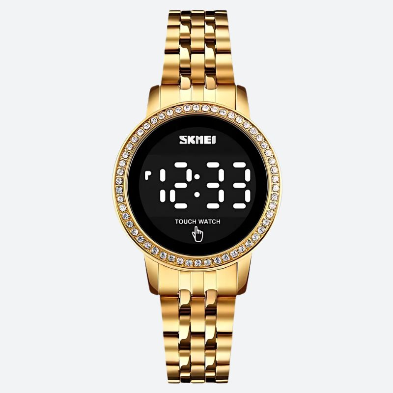 Montre Digitale Femme au Style Rétro-Chic Métallisé - vue 3 - Montrelio