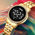 Montre Digitale Femme au Style Rétro-Chic Métallisé - vue 4 - Montrelio