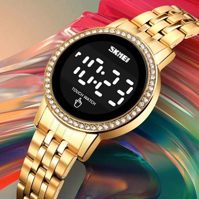 Montre Digitale Femme au Style Rétro-Chic Métallisé - vue 4 - Montrelio