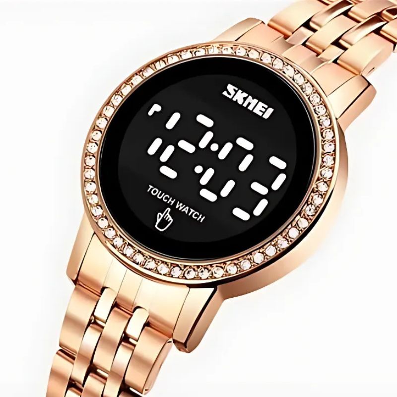 Montre Digitale Femme au Style Rétro-Chic Métallisé - vue 5 - Montrelio