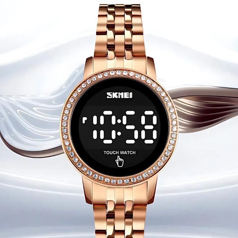 Montre Digitale Femme au Style Rétro-Chic Métallisé - vue 6 - Montrelio
