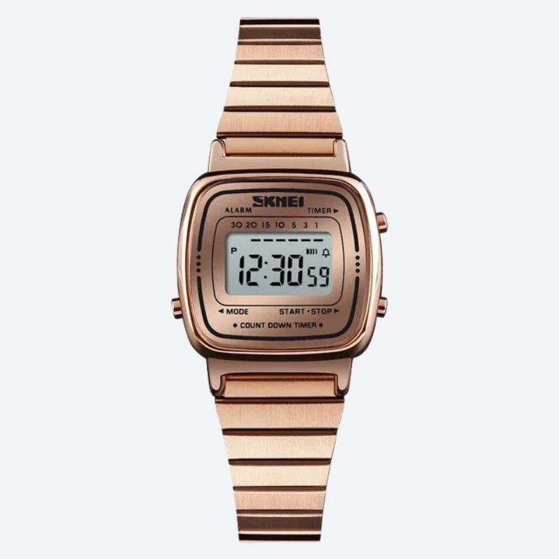Montre Digitale Femme Design Or Rose et Lecture Instantanée - vue 1 - Montrelio