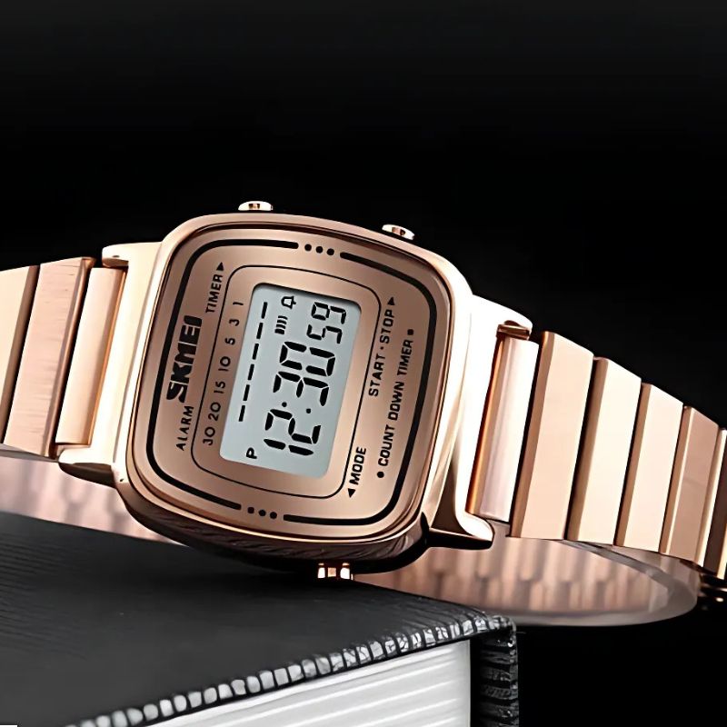 Montre Digitale Femme Design Or Rose et Lecture Instantanée - vue 5 - Montrelio