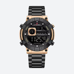 Montre Digitale Homme Ronde Acier, Multifonction