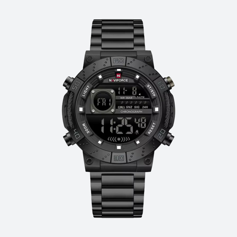 Montre Digitale Homme Ronde Acier, Multifonction - vue 3 - Montrelio