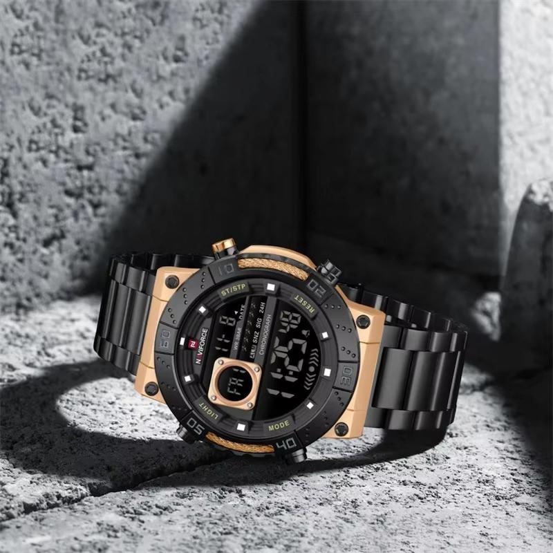 Montre Digitale Homme Ronde Acier, Multifonction - vue 6 - Montrelio