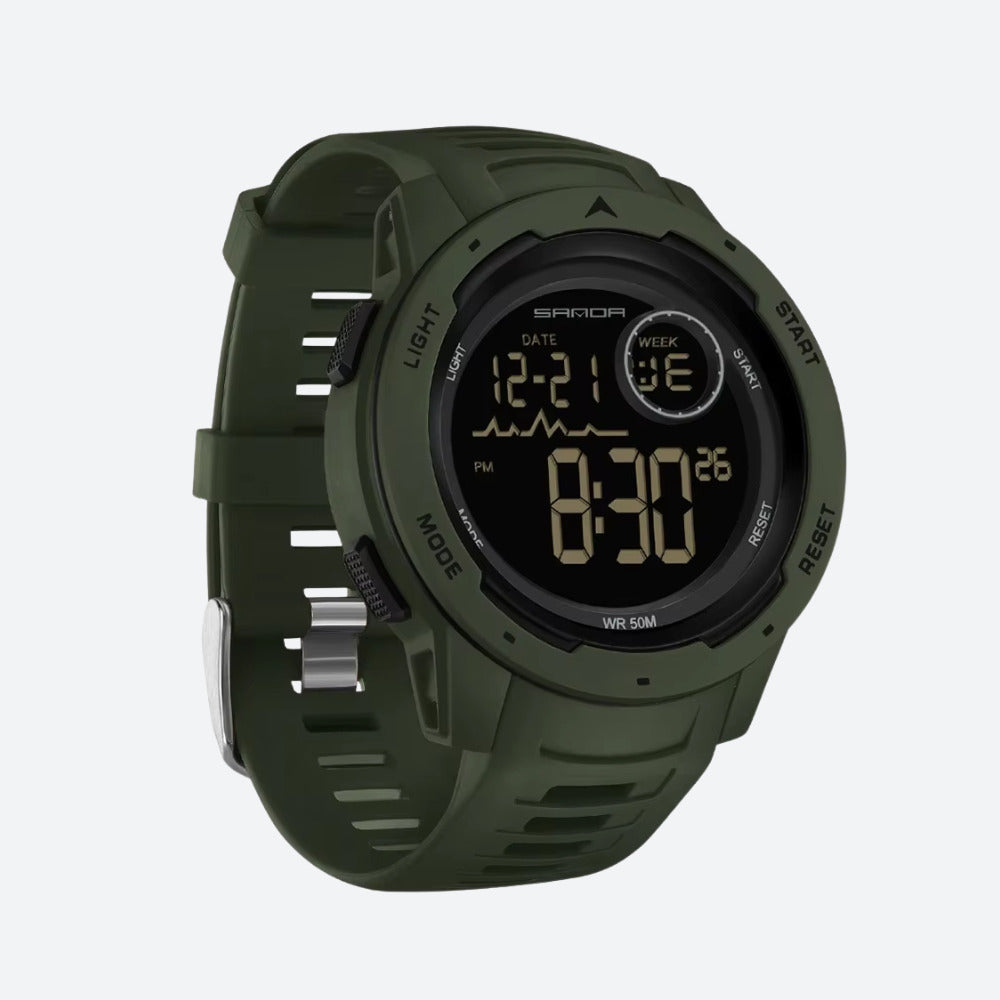Montre Digitale Homme Sport, Bracelet Silicone - vue 1 - Montrelio