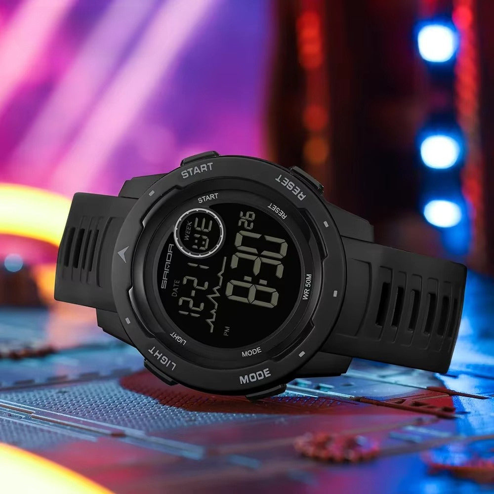 Montre Digitale Homme Sport, Bracelet Silicone - vue 4 - Montrelio