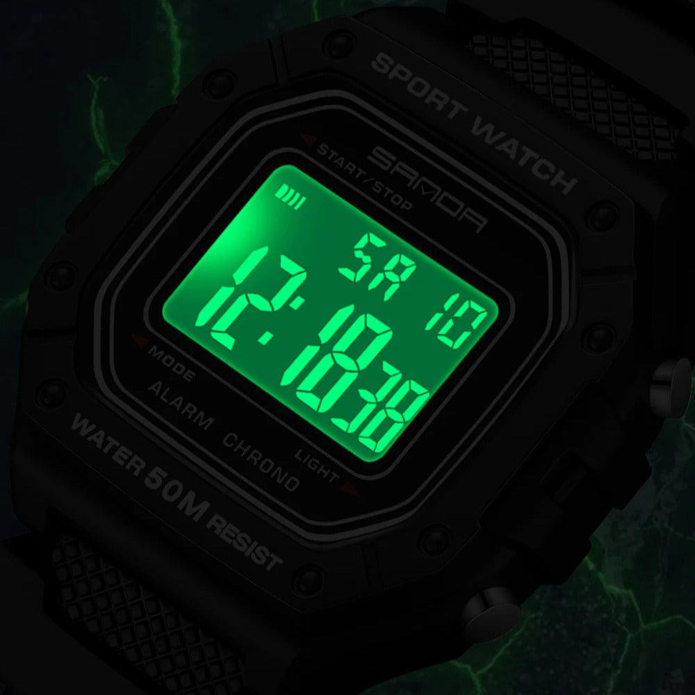 Montre digitale pour homme carrée sport, multifonction - vue 5 - Montrelio
