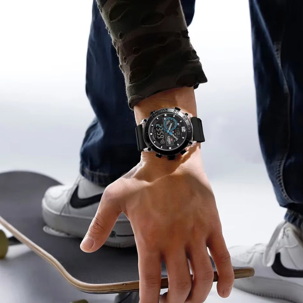 Montre Digitale pour Homme, Double Affichage, Chronographe - vue 4 - Montrelio