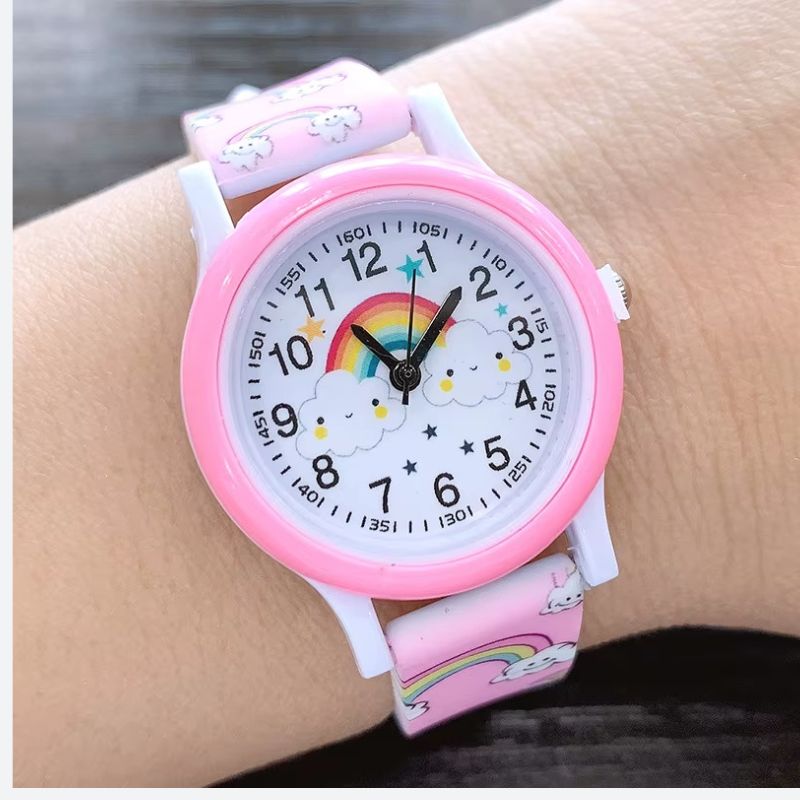 Montre éducative enfant Silicone Quartz Arc-en-ciel - vue 2 - Montrelio