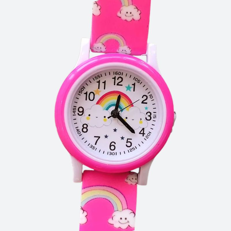 Montre éducative enfant Silicone Quartz Arc-en-ciel - vue 3 - Montrelio