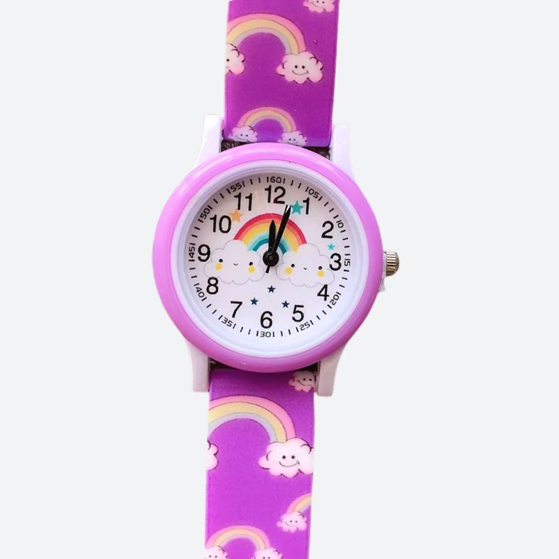 Montre éducative enfant Silicone Quartz Arc-en-ciel - vue 4 - Montrelio