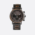 Montre en Bois Chronographe Homme et Acier, Fonctionnalité Sportive - vue 1 - Montrelio