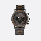 Montre en Bois Chronographe Homme et Acier, Fonctionnalité Sportive - vue 1 - Montrelio