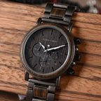 Montre en Bois Chronographe Homme et Acier, Fonctionnalité Sportive - vue 2 - Montrelio