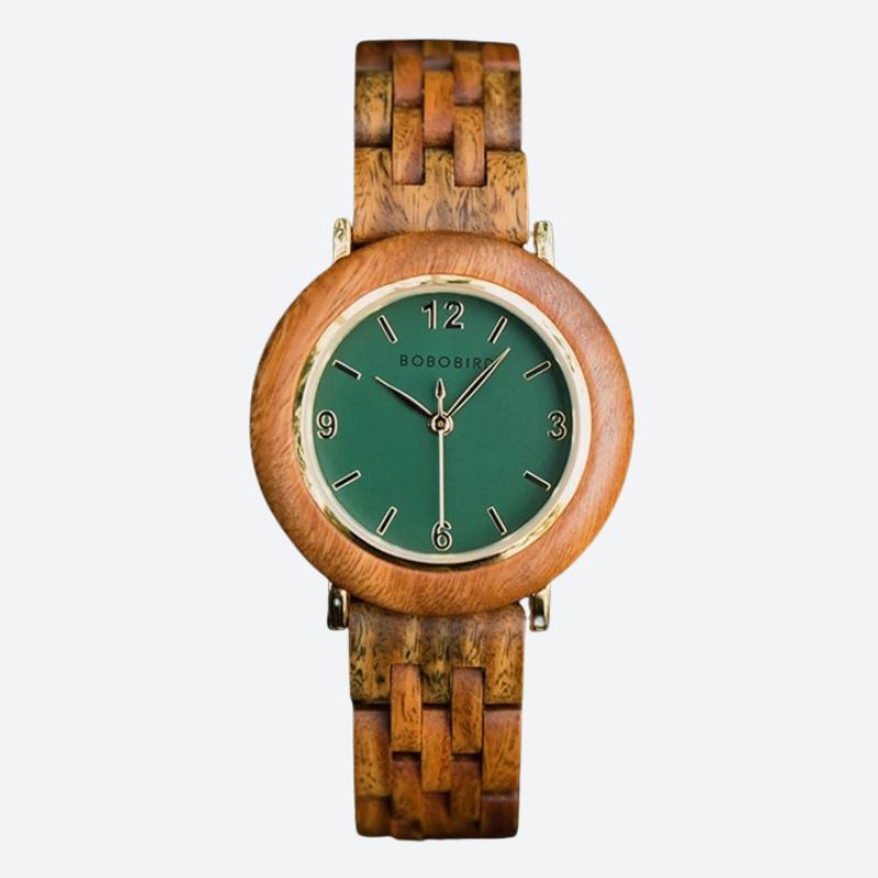 Boîtier en bois naturel de la montre femme