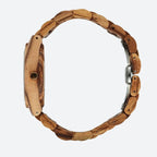 Montre en bois femme naturel au poignet