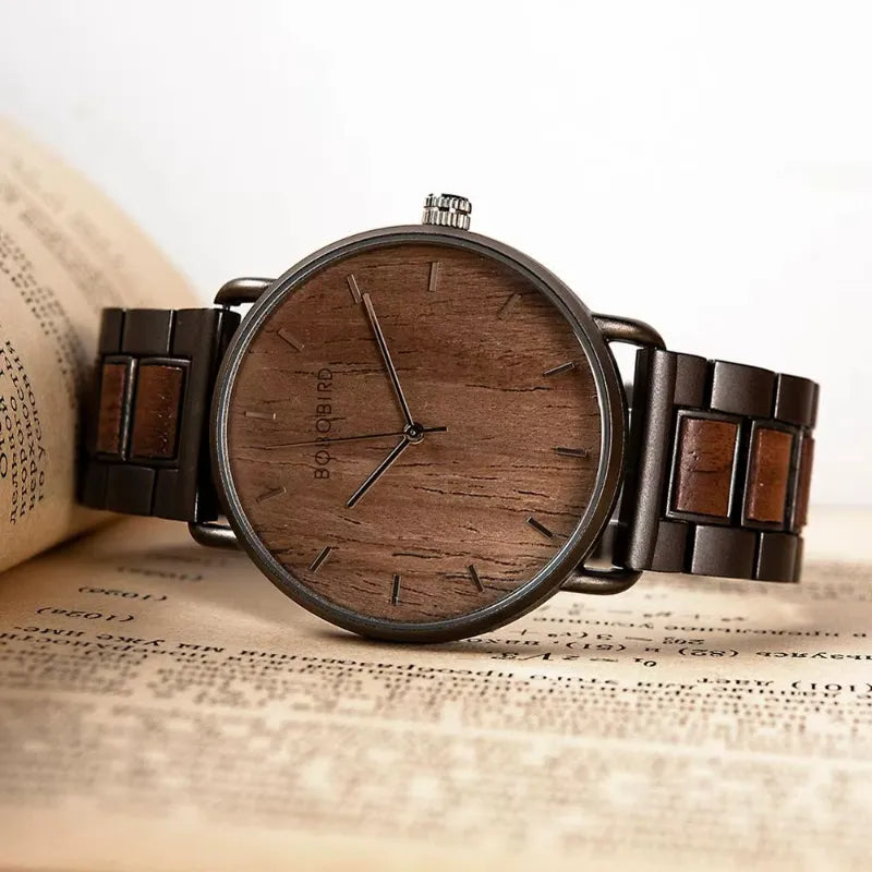 Montre en bois Homme à quartz, Élégance Naturelle - vue 3 - Montrelio