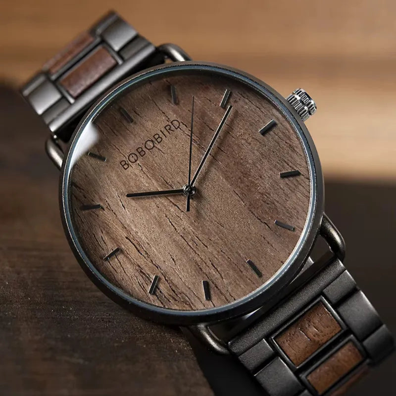 Montre en bois Homme à quartz, Élégance Naturelle - vue 5 - Montrelio