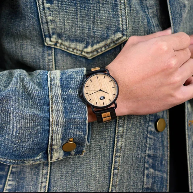 Montre en bois Homme à quartz, Élégance Naturelle - vue 7 - Montrelio