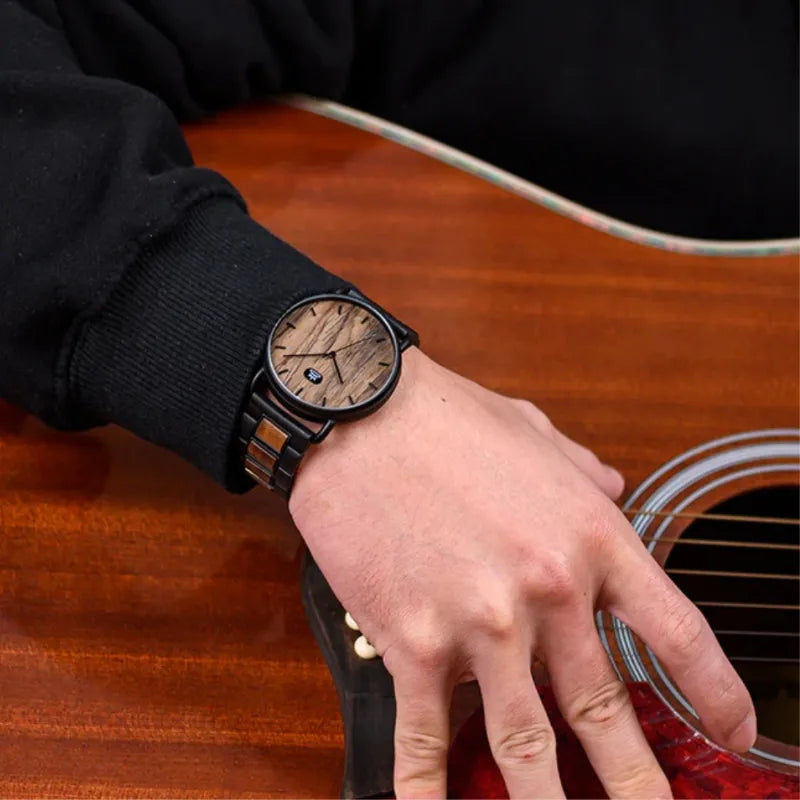 Montre en bois Homme à quartz, Élégance Naturelle - vue 8 - Montrelio
