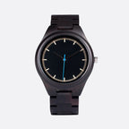 Montre en Bois Homme Design Minimaliste avec Aiguilles Lumineuses - vue 1 - Montrelio