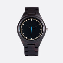 Montre en Bois Homme Design Minimaliste avec Aiguilles Lumineuses