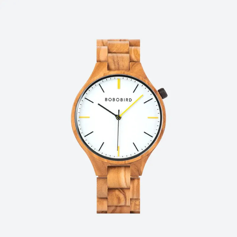 Boîtier en bois naturel de la montre homme
