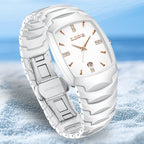 Montre Femme Blanche Élégante Acier Inoxydable Quartz - vue 2 - Montrelio