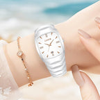 Montre Femme Blanche Élégante Acier Inoxydable Quartz - vue 3 - Montrelio