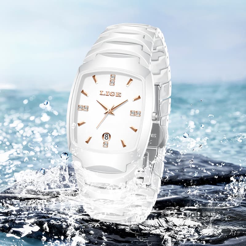 Montre Femme Blanche Élégante Acier Inoxydable Quartz - vue 4 - Montrelio