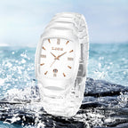 Montre Femme Blanche Élégante Acier Inoxydable Quartz - vue 4 - Montrelio
