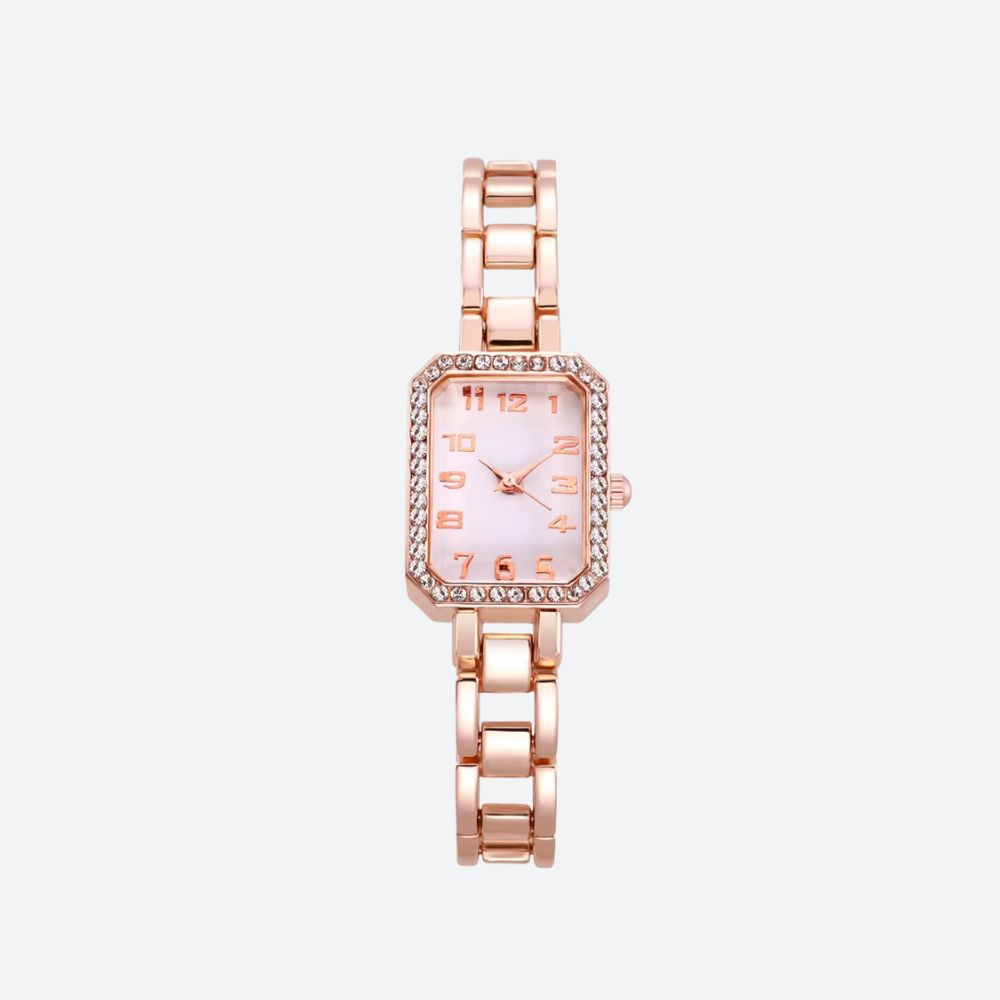 Montre Femme Carrée Luxe, Bracelet Acier - vue 2 - Montrelio