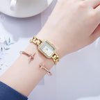 Montre Femme Carrée Luxe, Bracelet Acier - vue 6 - Montrelio