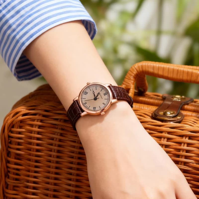 Montre Femme Cuir Cadran Rond - vue 3 - Montrelio