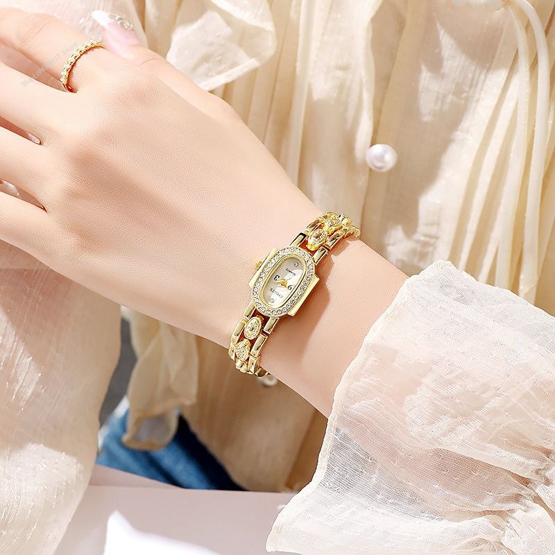 Montre Femme Élégante Quartz Cadran Ovale Sertie de Strass et Cristaux - vue 6 - Montrelio