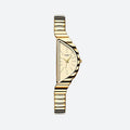 Montre Femme Élégante Quartz Cadran Triangulaire et Bracelet Rigide Ondulé - vue 1 - Montrelio