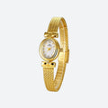 Montre Femme Élégante Quartz Petit Cadran Ovale et Bracelet Maille Tressée - vue 3 - Montrelio