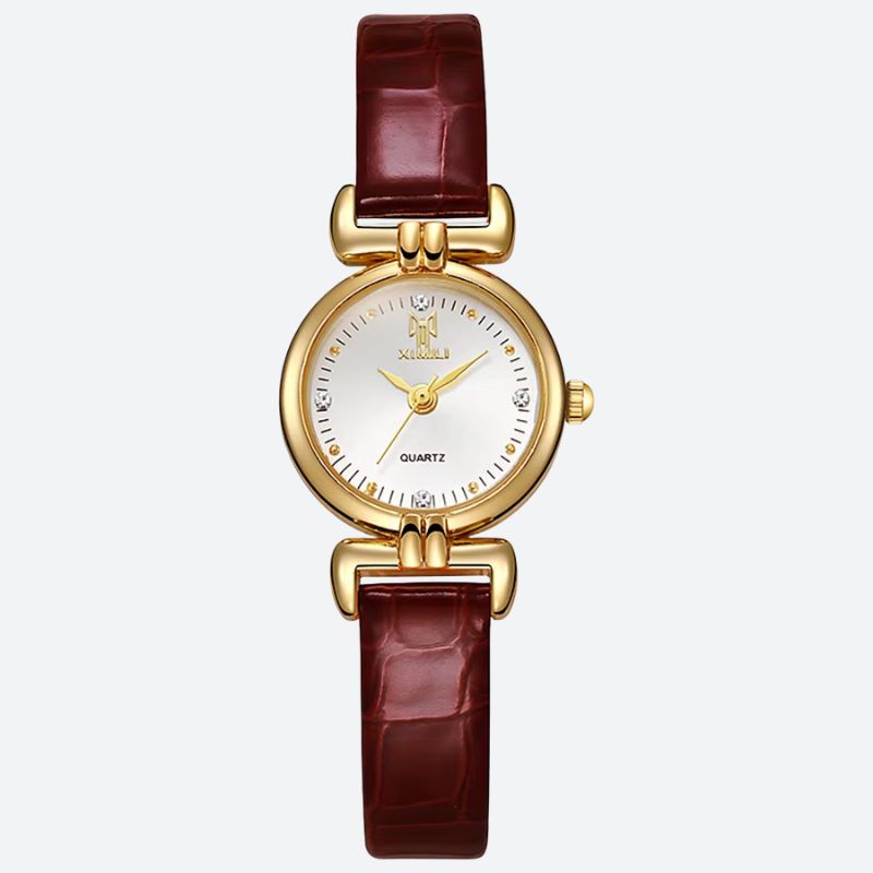 Montre Femme Minimaliste Quartz Cuir Croco - vue 2 - Montrelio