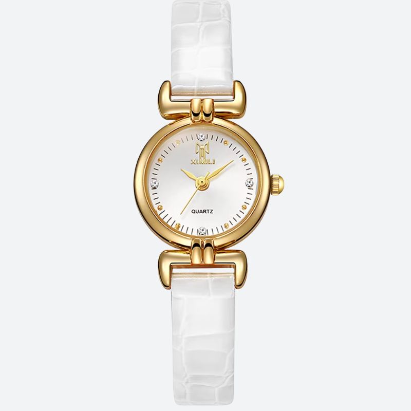 Montre Femme Minimaliste Quartz Cuir Croco - vue 3 - Montrelio