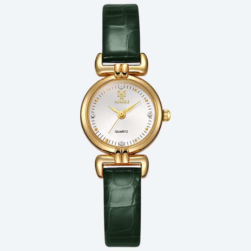 Montre Femme Minimaliste Quartz Cuir Croco - vue 4 - Montrelio