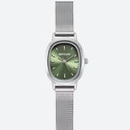 Montre Femme Ovale Acier Inoxydable Cadran Vert Minimaliste - vue 1 - Montrelio