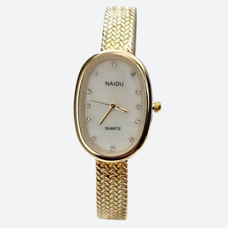 Montre Femme Ovale Dorée Acier Inoxydable Mini - vue 1 - Montrelio