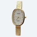 Montre Femme Ovale Dorée Acier Inoxydable Mini - vue 1 - Montrelio